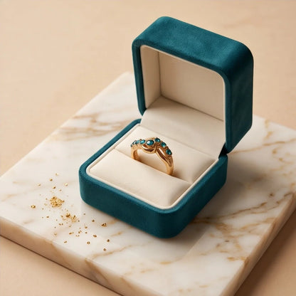 Aquamarine Crystal Swirl Bypass Ring