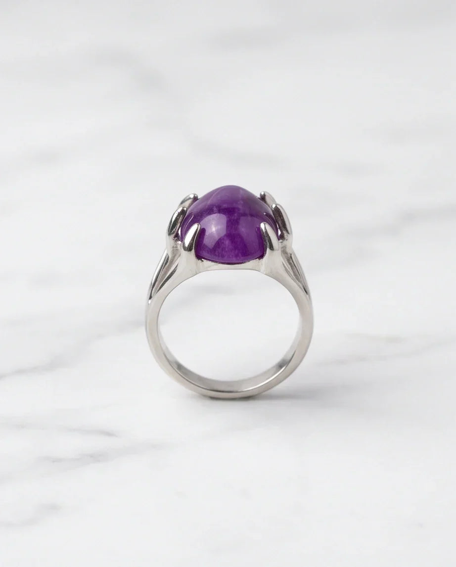 Vibrant Orchid Jade Statement Ring