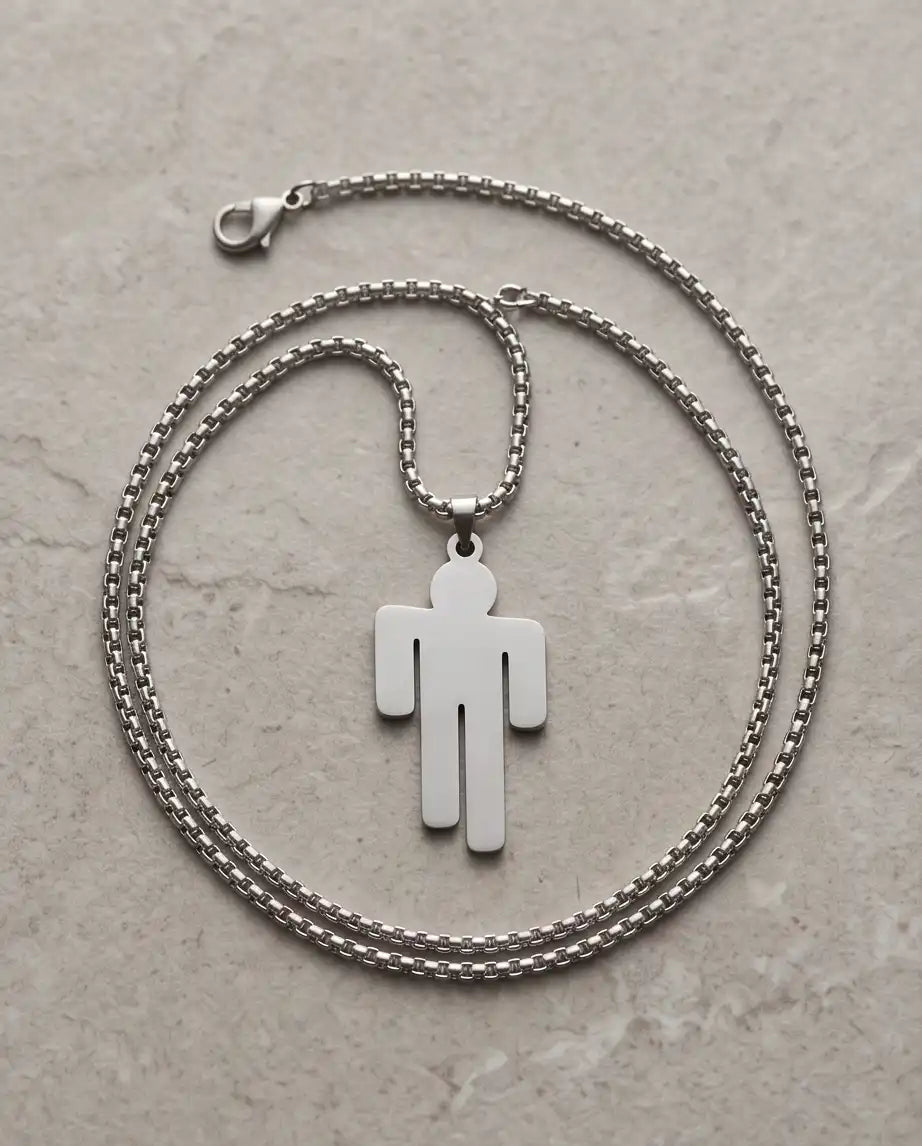 Blohsh Figure Silver Box Chain Necklace