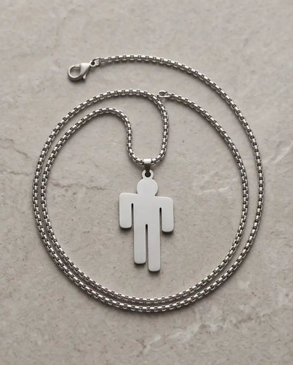 Blohsh Figure Silver Box Chain Necklace