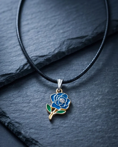 Royal Blue Enchanted Rose Pendant
