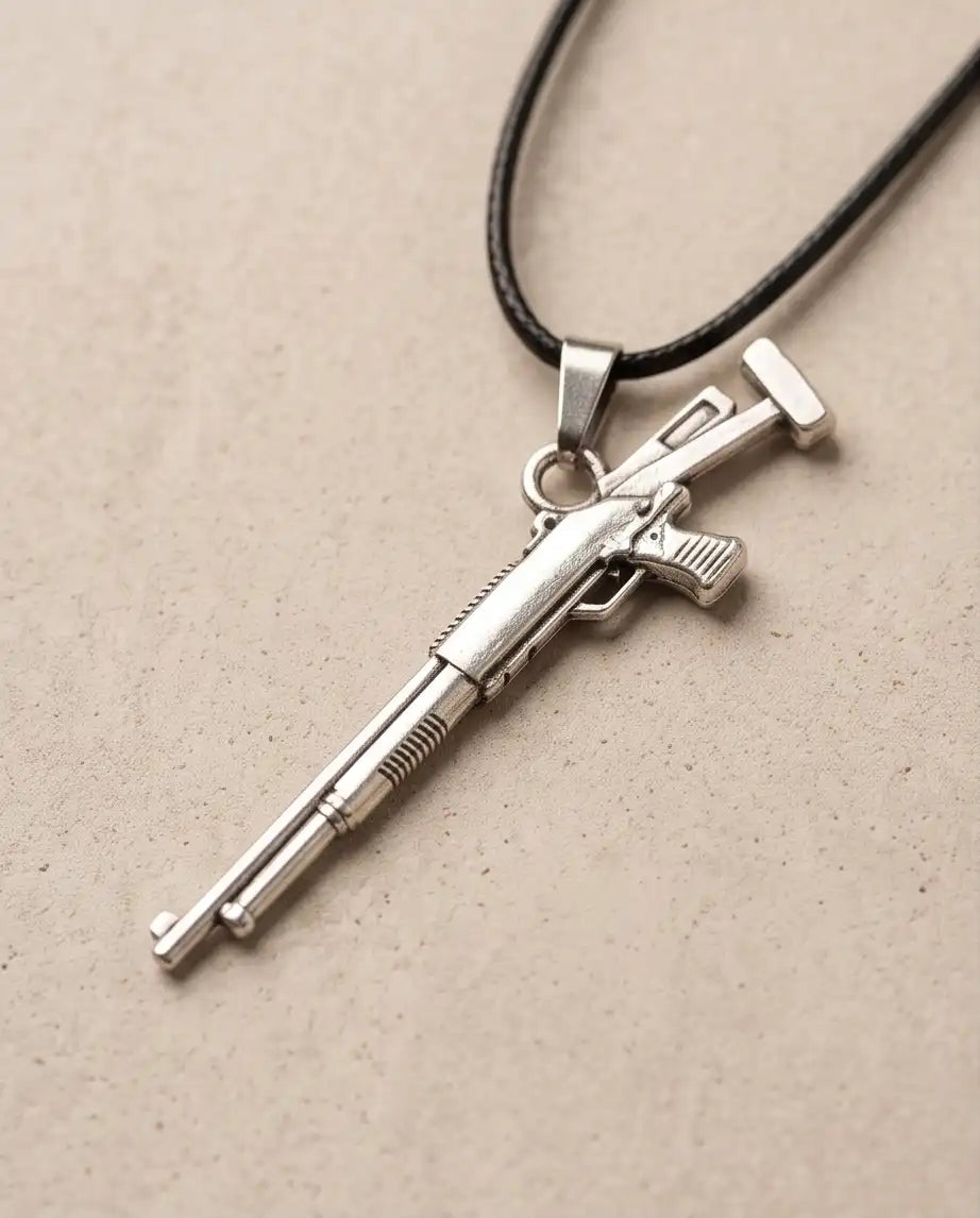 Tactical Pump-Action Shotgun Weapon Pendant Box Chain