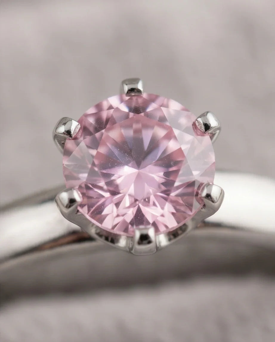 Sterling Silver Classic Round-Cut Pink Sapphire Solitaire Ring