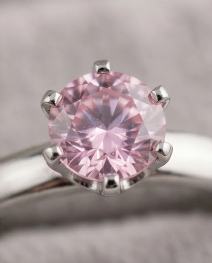 Sterling Silver Classic Round-Cut Pink Sapphire Solitaire Ring