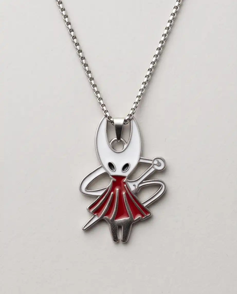 Hollow Knight Hornet Red Dress Enamel Pendant Box Chain
