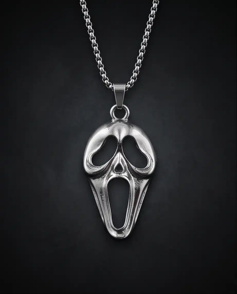 Ghostface Horror Movie Mask Pendant Box Chain