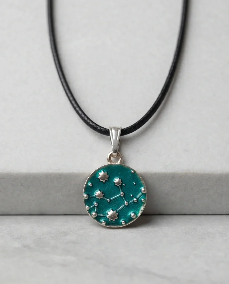 Teal Constellation Galaxy Pendant