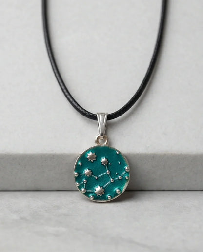 Teal Constellation Galaxy Pendant