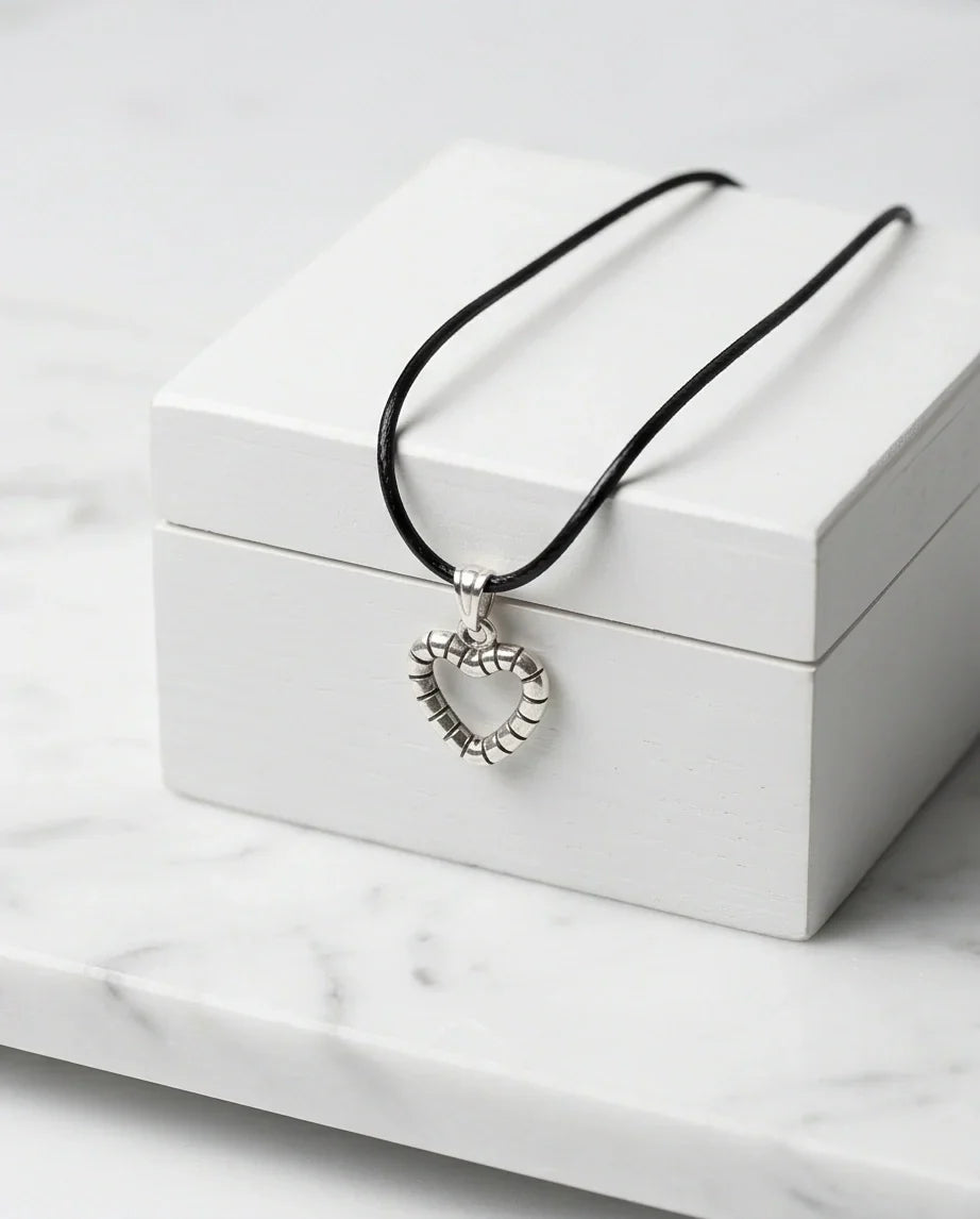 The Eternal Bond Hollow Heart Necklace