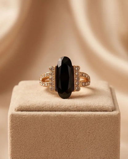Gold Marquise Onyx Vintage Ring