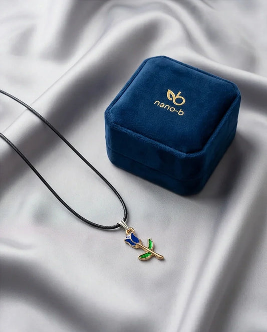 Royal Blue Tulip Rosebud Pendant