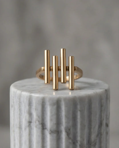 Golden Minimalist Pillar Ring