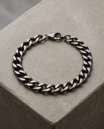 Gunmetal Black Curb Chain Bracelet