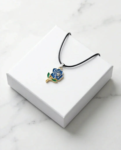 Royal Blue Enchanted Rose Pendant