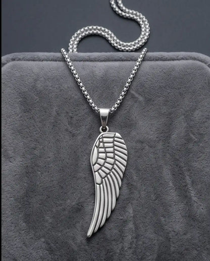 Feathered Angel Wing Pendant Box Chain