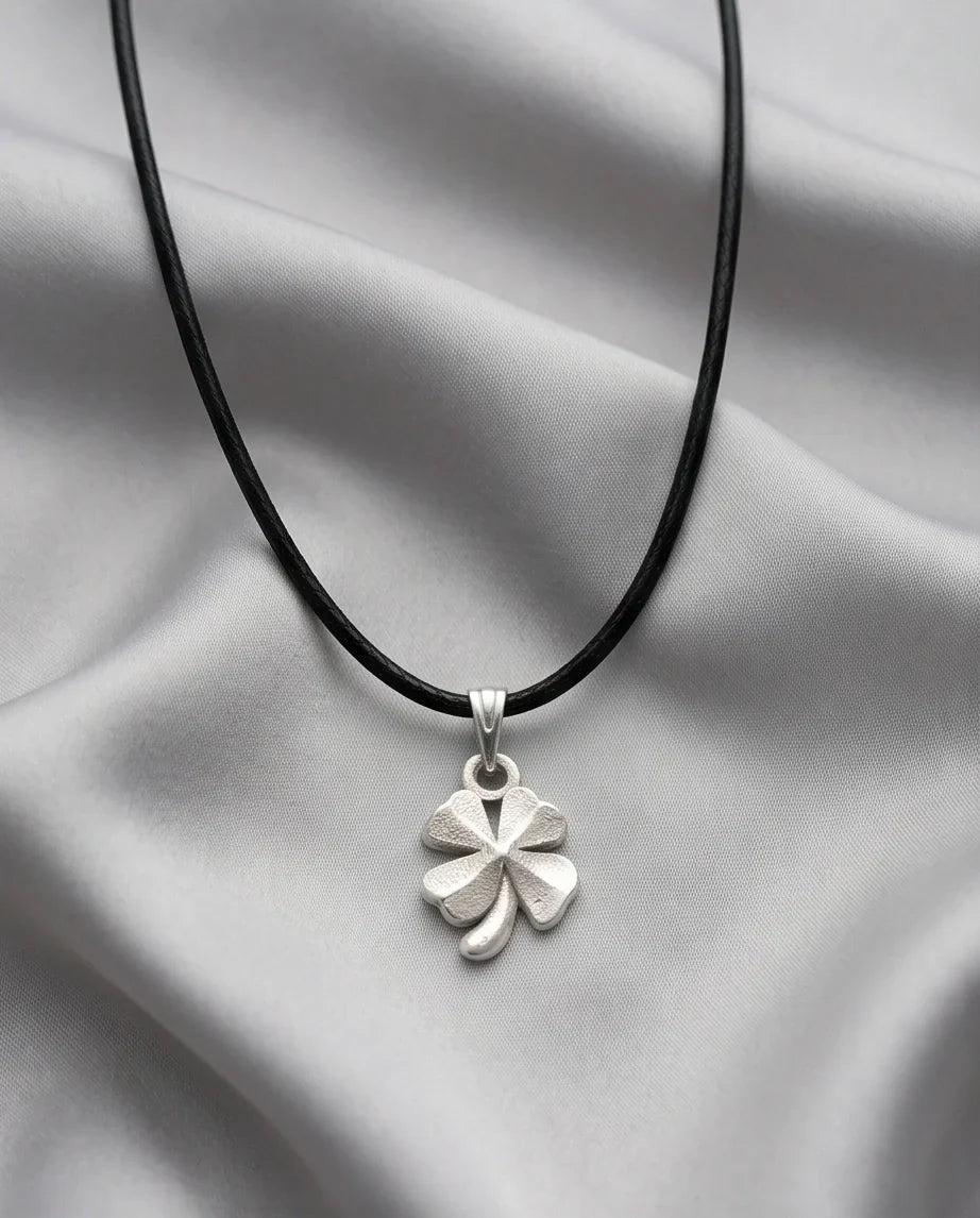 Silver Four-Leaf Clover Luck Necklace