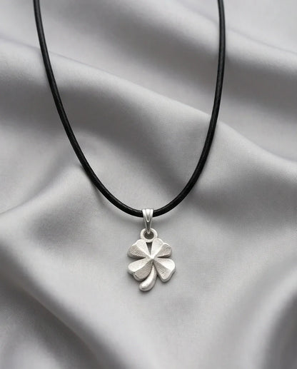 Silver Four-Leaf Clover Luck Necklace