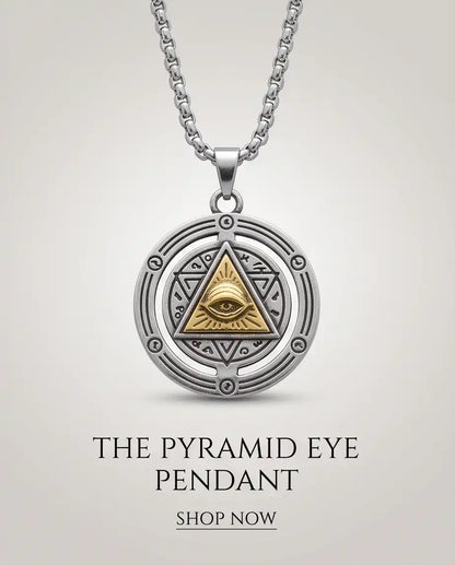 Eye of Providence Gold Pyramid Occult Pendant Box Chain