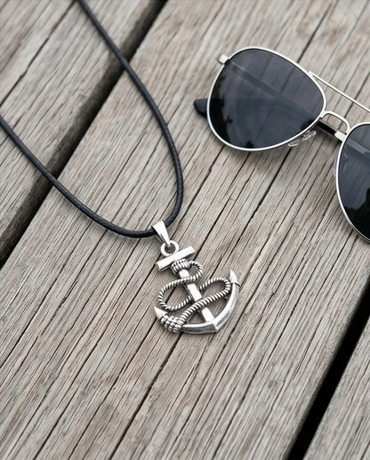 The Maritime Hope: Vintage Anchor & Rope Pendant Necklace