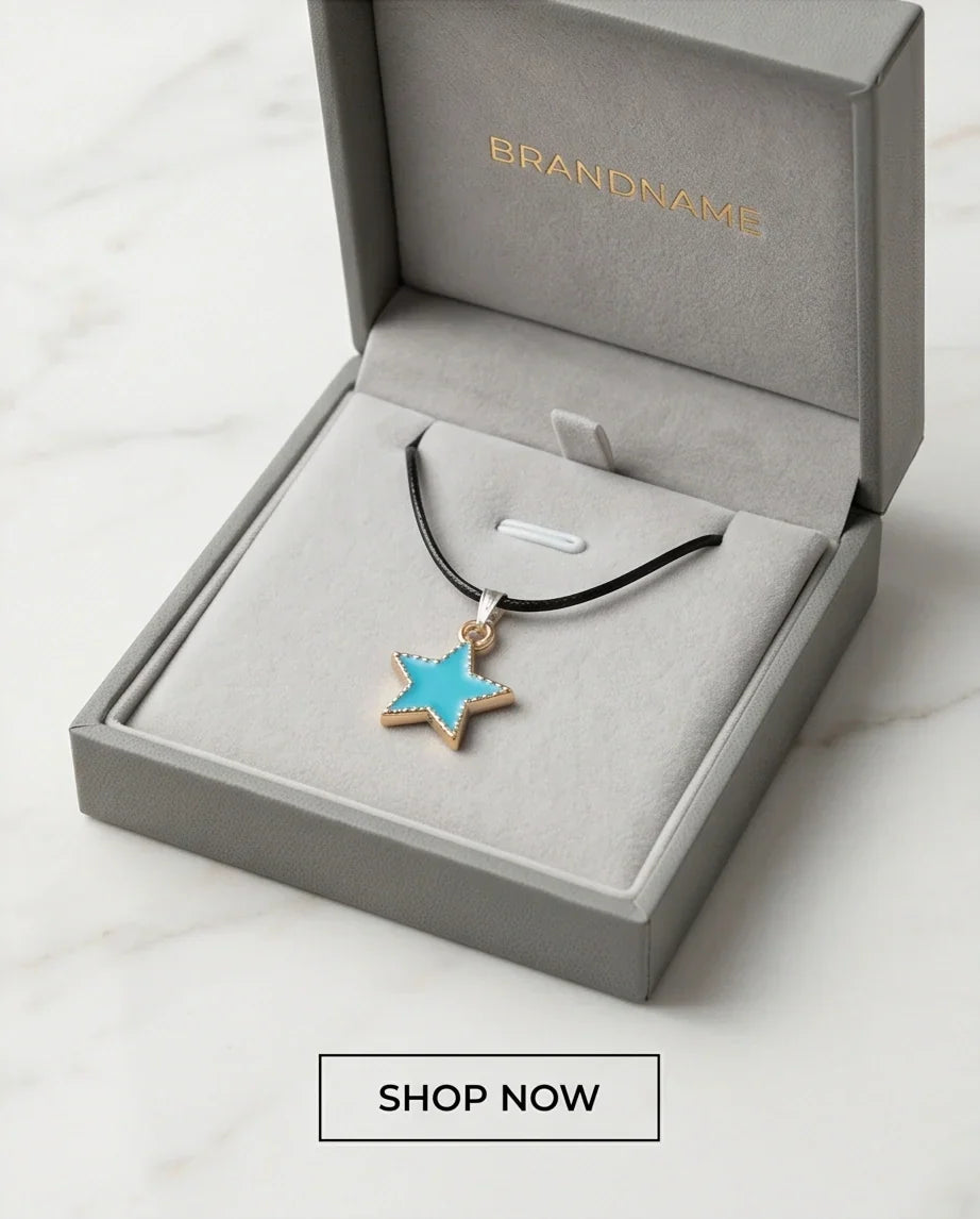Gold and Turquoise Beaded Star Necklace