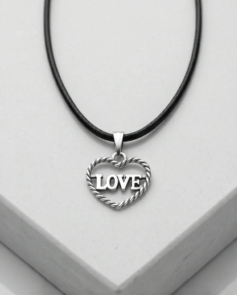The Sweet Bond: Twisted Heart "LOVE" Pendant Necklace