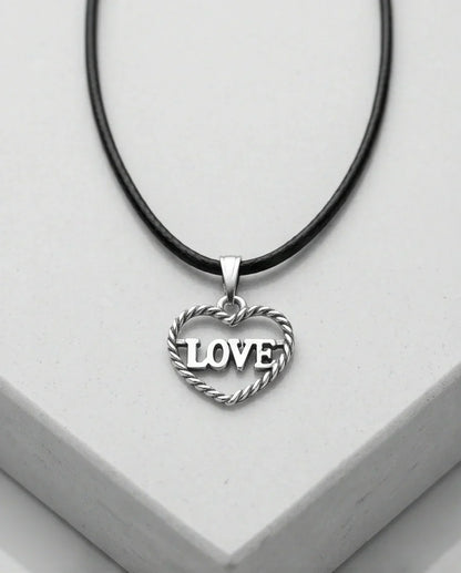 The Sweet Bond: Twisted Heart "LOVE" Pendant Necklace