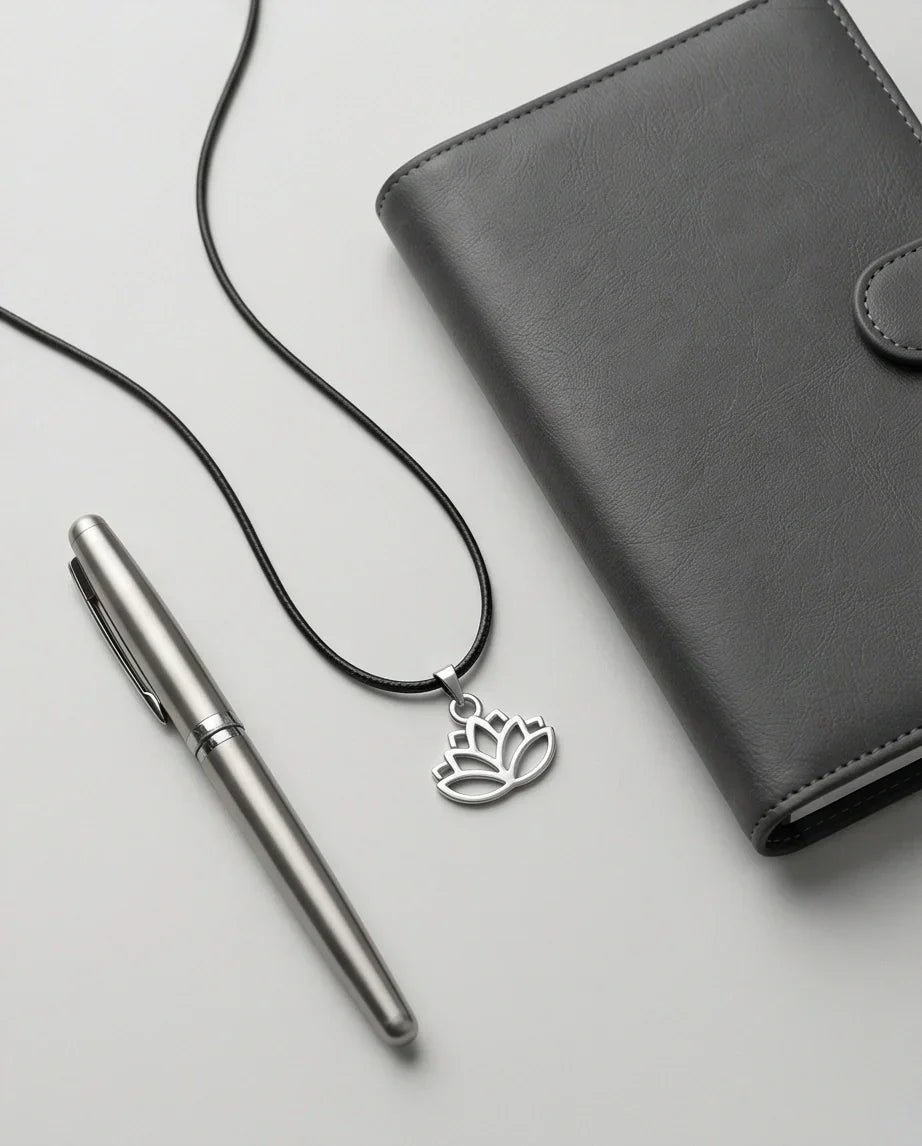 The Pure Spirit: Half-Bloom Minimalist Lotus Pendant Necklace