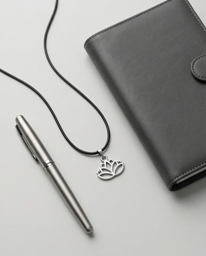 The Pure Spirit: Half-Bloom Minimalist Lotus Pendant Necklace