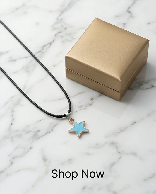 Gold and Turquoise Beaded Star Necklace