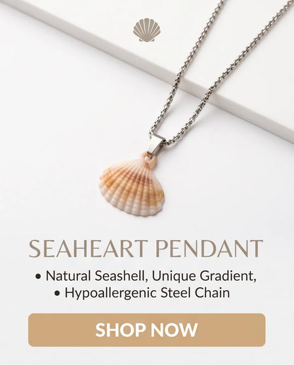 Silver Natural Seashell Pendant Chain Necklace