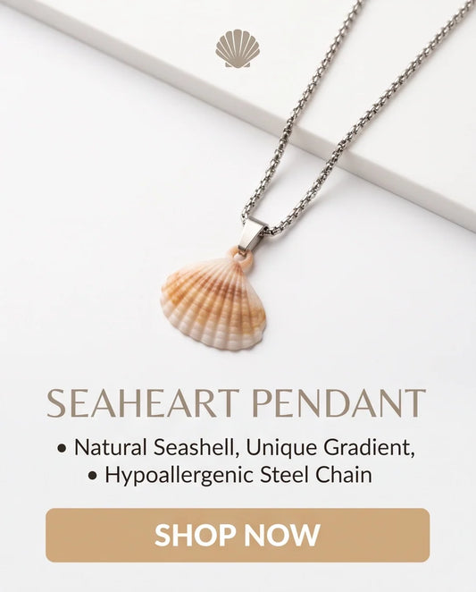 Silver Natural Seashell Pendant Chain Necklace