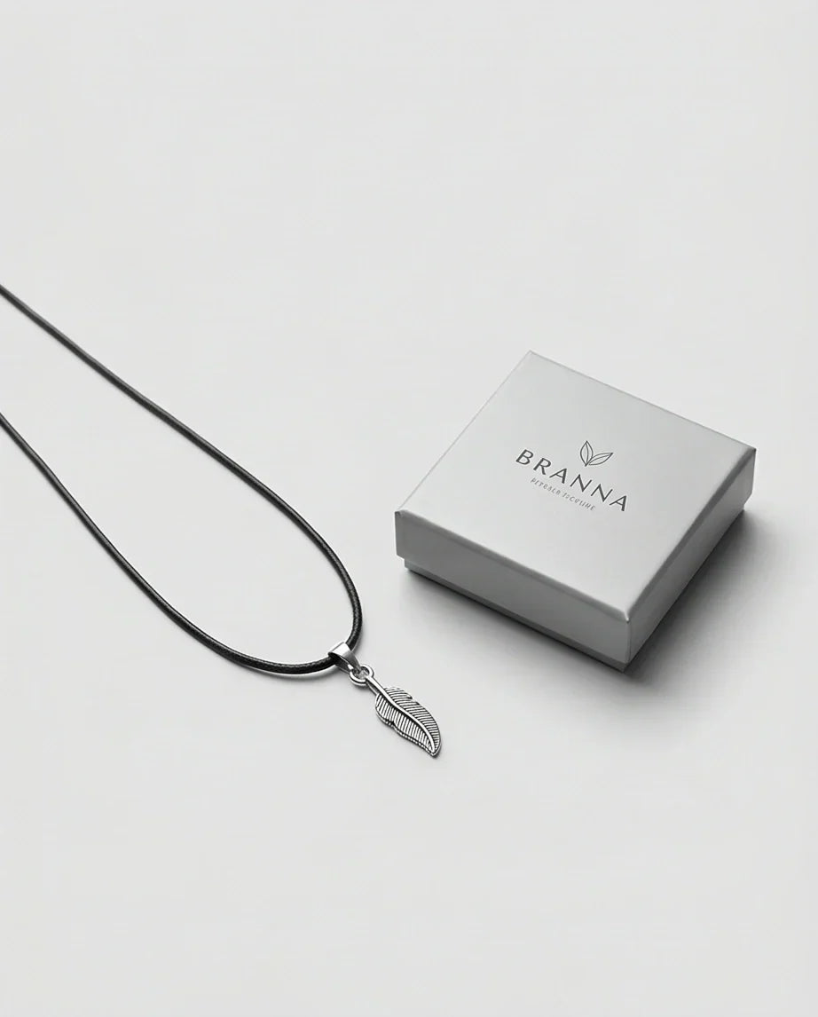 Silver Minimalist Plume Feather Necklace