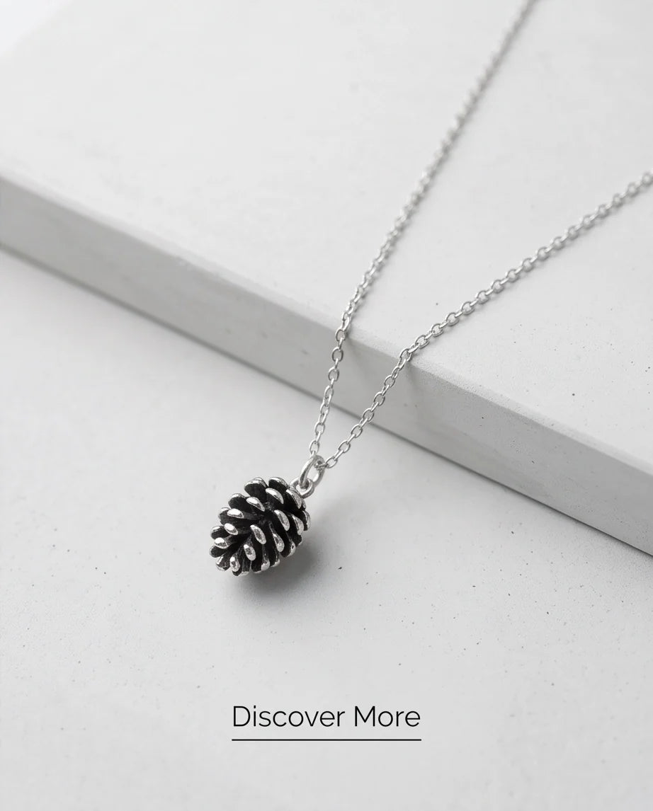 Antique Silver Pinecone Pendant Chain Necklace