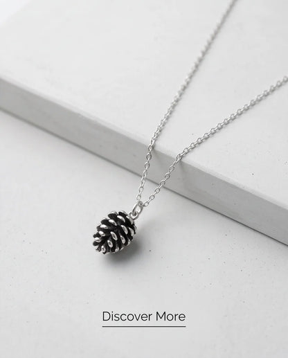 Antique Silver Pinecone Pendant Chain Necklace