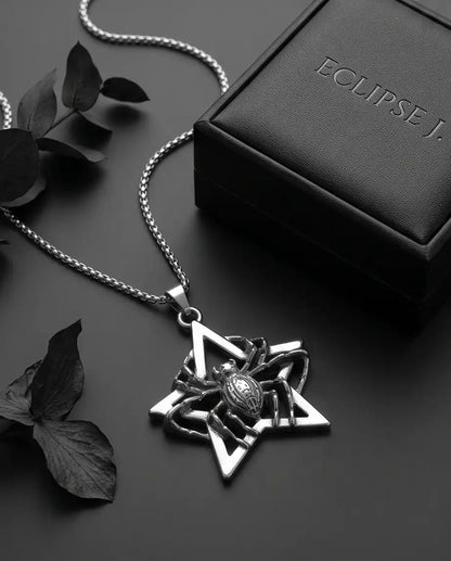 Gothic Spider Star Pendant Box Chain