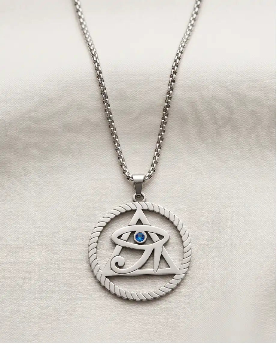 Mystic Eye Pyramid Rope Ring Pendant Box Chain