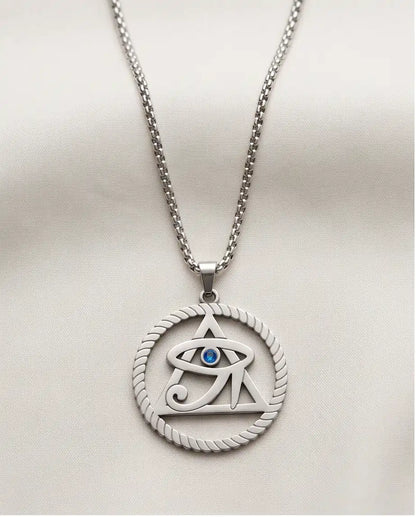 Mystic Eye Pyramid Rope Ring Pendant Box Chain