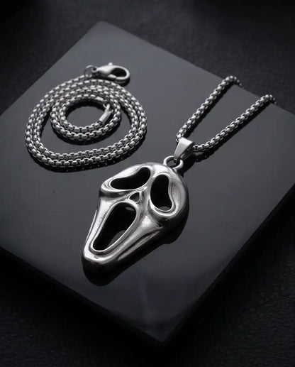 Ghostface Horror Movie Mask Pendant Box Chain