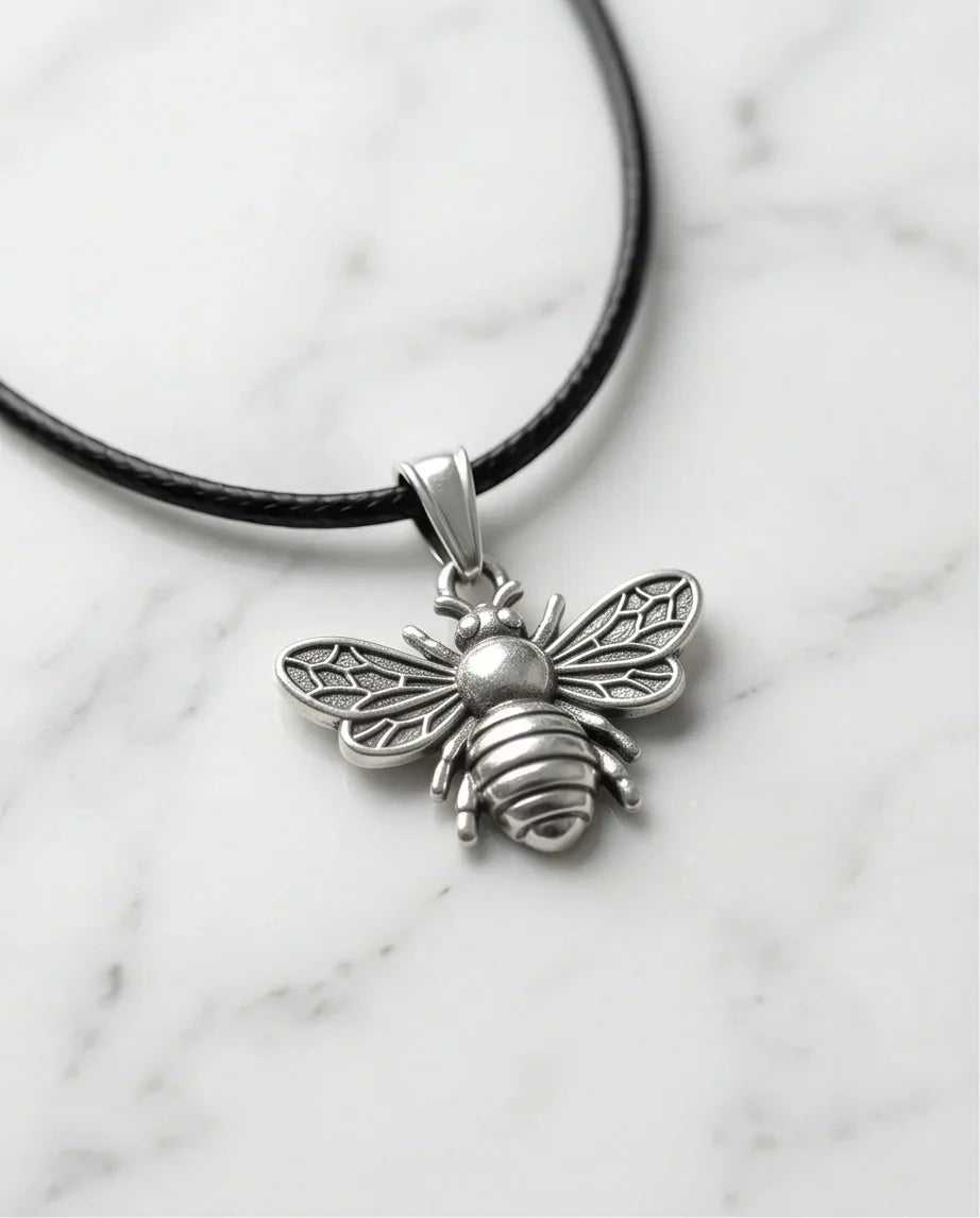 Silver Dainty Honeybee Pendant Necklace