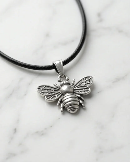 Silver Dainty Honeybee Pendant Necklace