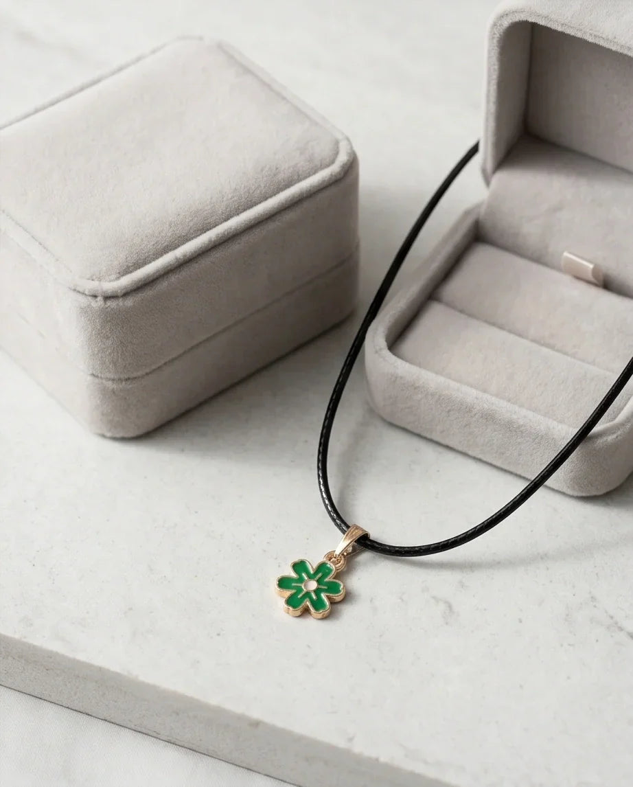 Gold and Green Honeybee Pendant Necklace