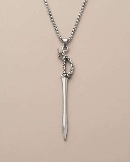Silver Saber Pendant Necklace