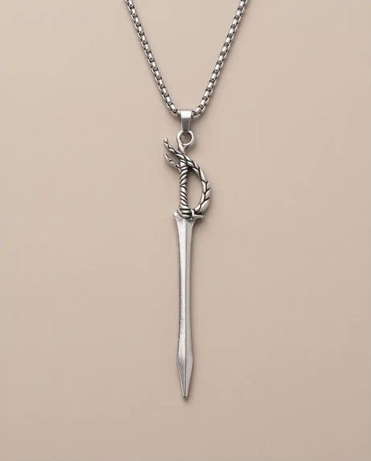 Silver Saber Pendant Necklace