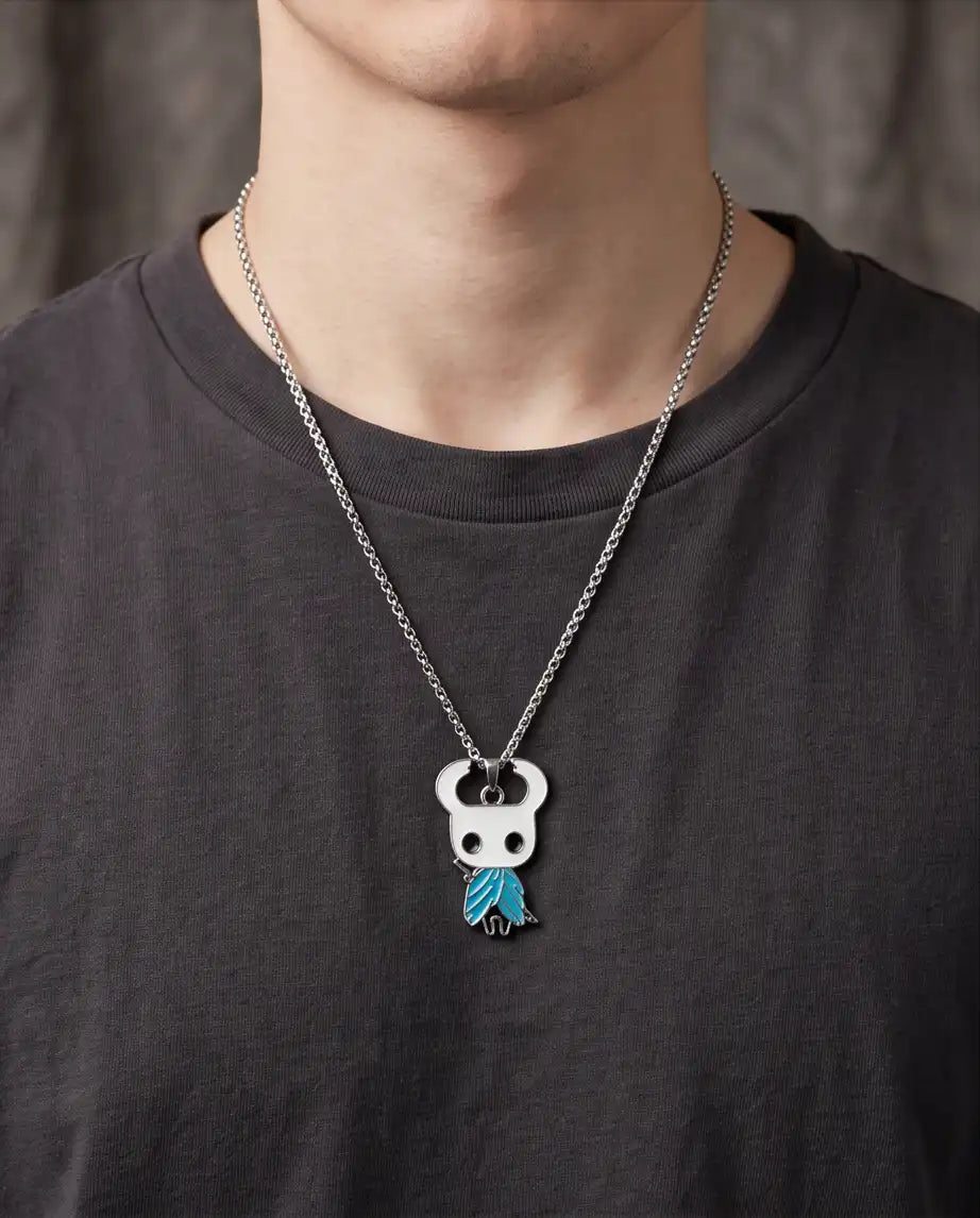 Hollow Knight Blue Cloak Enamel Pendant Box Chain