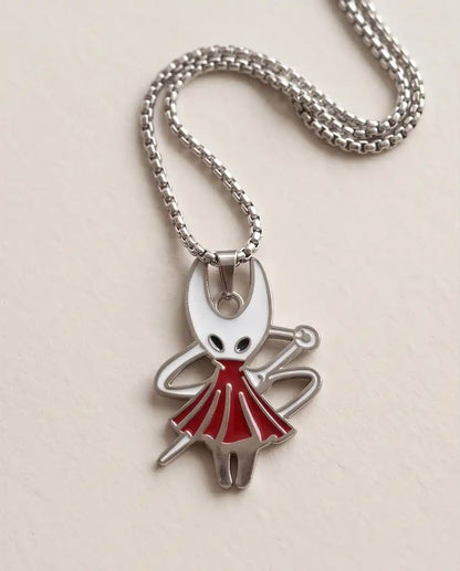 Hollow Knight Hornet Red Dress Enamel Pendant Box Chain