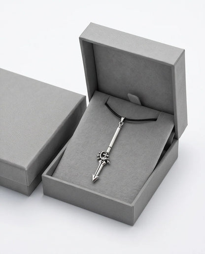 Spiked Crescent Spearhead Pendant Necklace