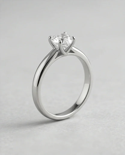 Sterling Silver Heart-Cut Moissanite Solitaire Ring