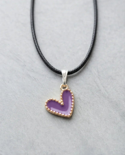 Whimsical Purple Heart Pendant