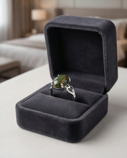 Earthy Heart Banded Agate Ring