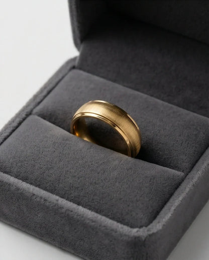 Classic Brushed Gold Band Ring